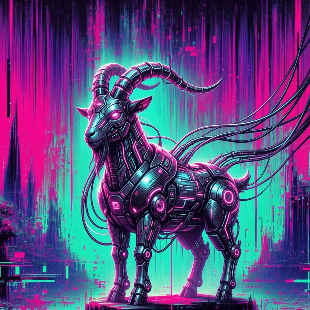 Glitch cyber goat